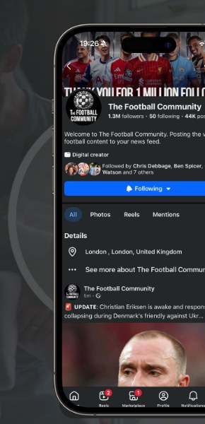 The Football Community Facebook page — 1.3M followers